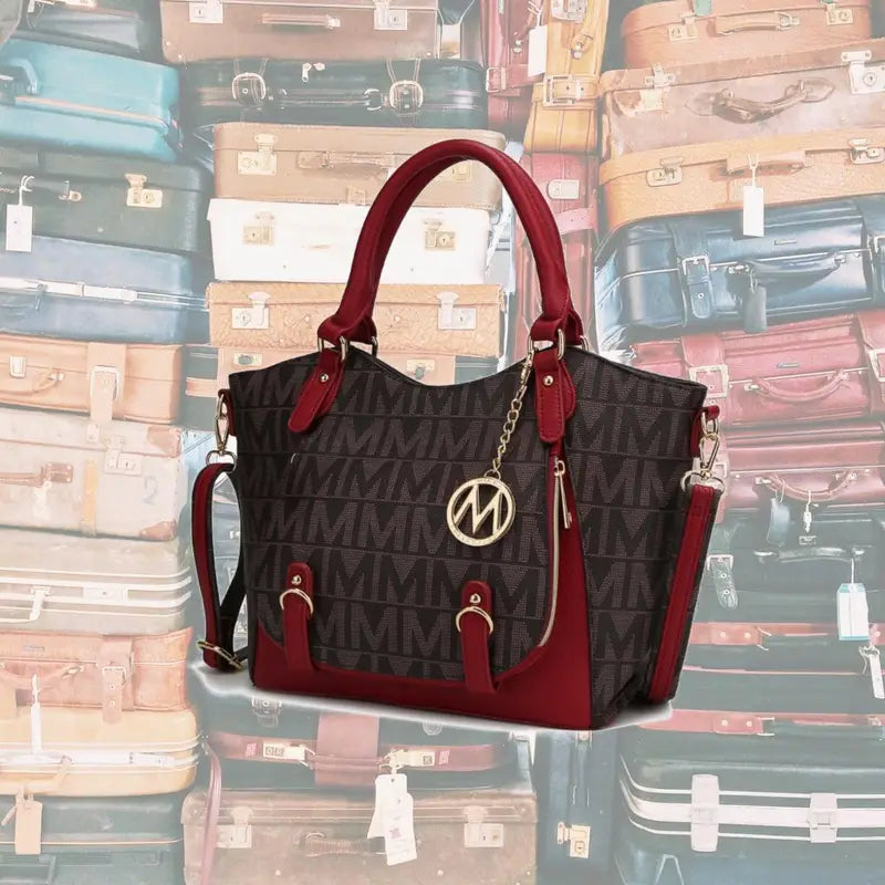 No import chargesLocal - Fastest delivery: 2 BUSINESS DAYSMKF Collection Fula Signature Vegan Leather Women's Satchel Handbag by Mia k
