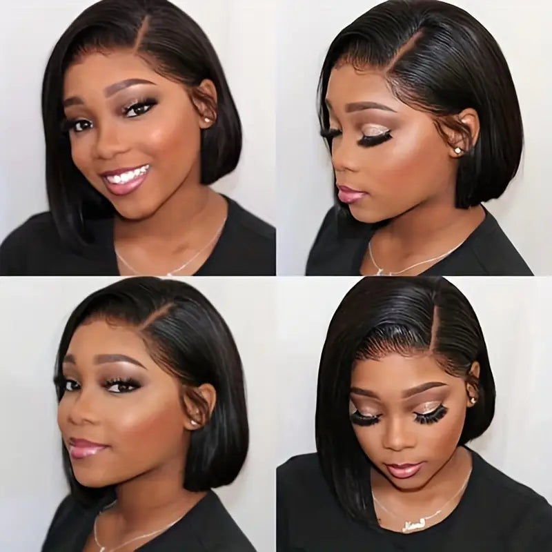 Brazilian straight hair 13X4 HD Transparent Lace Front Wig-150 Remy Human hair Bob cot preplucked baby hair. LX3833025 T