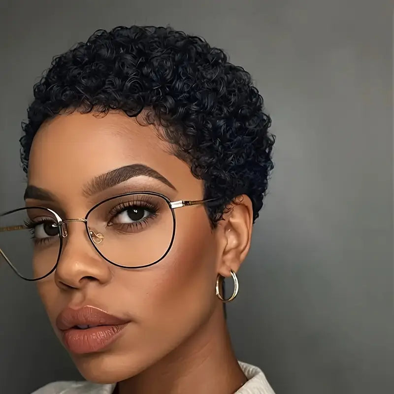 No import chargesLocal warehouse6 Inch Afro Curly/Kinky Brazilian Remy Human Hair Wig for Women - 180% Density Glueless Wig with Rose Net Cap, Machine-Made Non-Gel Natural Look for Daily Use, Versatile Styling. JD3257256 T