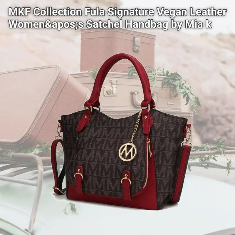 No import chargesLocal - Fastest delivery: 2 BUSINESS DAYSMKF Collection Fula Signature Vegan Leather Women's Satchel Handbag by Mia k