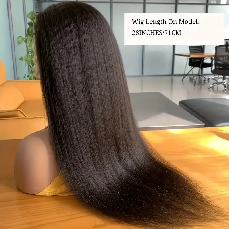 No import chargesLocal warehouse5*5 Kinky Straight Glueless Ready To Go Wigs Human Hair Pre Cut Lace For Beginners Kinky Straight Lace Front Wig Remy Hair Unprocessed Brazilian Virgin Human Hair No Glue Lace Wig Yaki Straight Human Hair Wigs Pre Plucked F