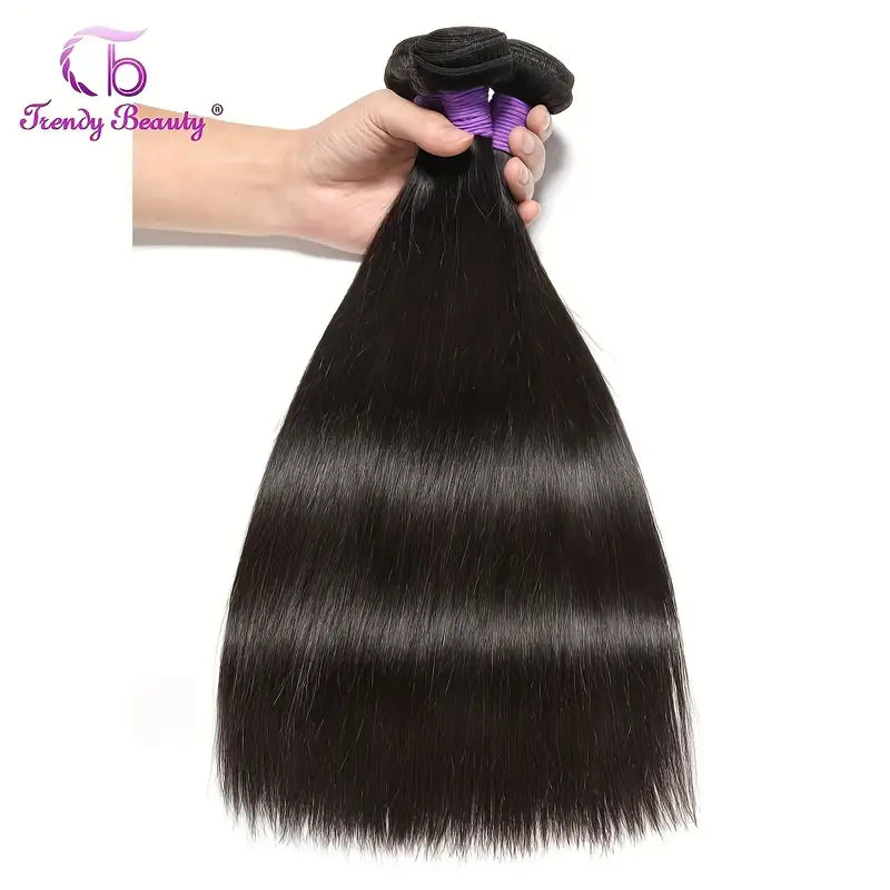 4 Bundles Unprocessed Peruvian Straight Hair With 4x4 Closure 100% Virgin Human Hair 3 Bundles With 4x4 Lace Closure Free Part Closure Natural Black Color