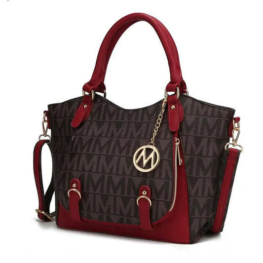 No import chargesLocal - Fastest delivery: 2 BUSINESS DAYSMKF Collection Fula Signature Vegan Leather Women&apos;s Satchel Handbag by Mia k