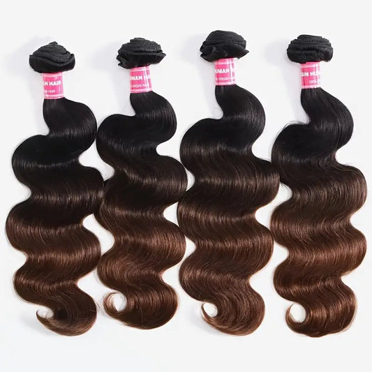 No import chargesLocal - Fastest delivery: 2 BUSINESS DAYS3pcs Klaiyi Dark Root Ombre Brown Body Wave Human Hair Bundles - 100% Brazilian Human Hair, Soft & Thick, 8-26 Inch Mix, No Shedding, Tangle-Free, Long-Lasting for Styling, Washing & Perming