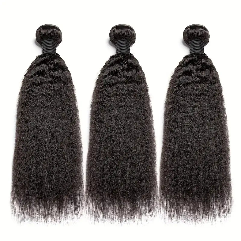 3 straight bundles Human hair 12A 100% Unprocessed Brazilian Yaki straight bundles Human hair Natural look. LX1597110 T
