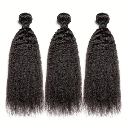 3 straight bundles Human hair 12A 100% Unprocessed Brazilian Yaki straight bundles Human hair Natural look. LX1597110 T