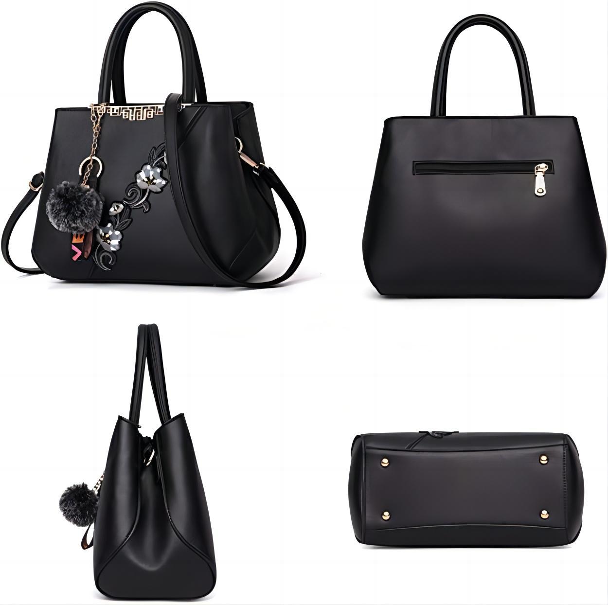 Handbags Fashionable Women's Handbags For Ladies Flower Pattern Crossbody Bags Splicing Color Shoulder Bags. CJNS232 627 301AZ blk, CJNS232 627 303BY purple/blk