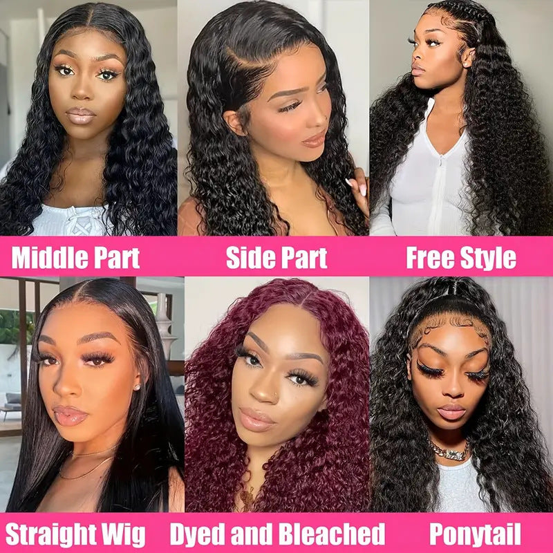 Former Lace Wig Lady Middle Part Long Wavy Hairstyle Fluffy Natural Full Head