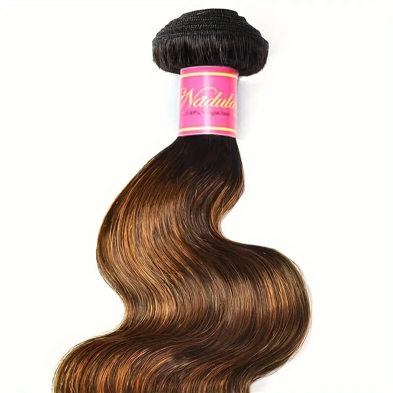 Nadula 12a highlight brown ombre body wave human hair weave. 1bundle balayage highlight colored Brazilian 100% Remy Human hair, wavy extentionn, KF153910 T