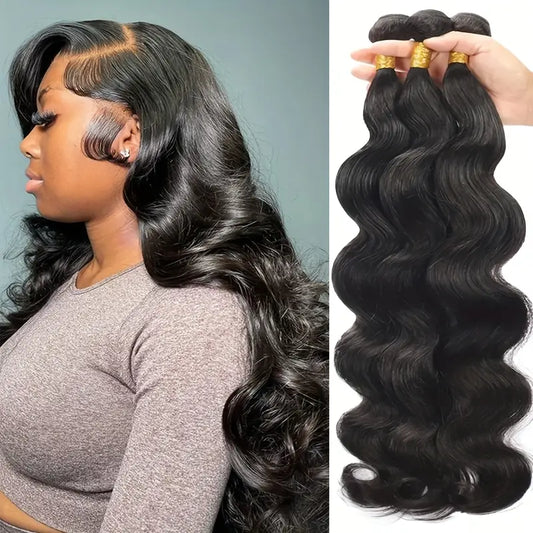 3 bundles Brazilian Virgin Body wave Remy hair extentions.