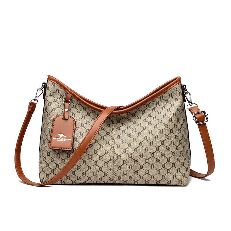 Old Flower Top-handle Bags Female Luxury Handbags Designer Shoulder Hand Bags for Women Mother Ladies PU Leather Crossbody Bag. 3256 8086 4988 6848 AE
