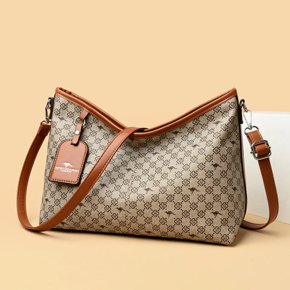 Old Flower Top-handle Bags Female Luxury Handbags Designer Shoulder Hand Bags for Women Mother Ladies PU Leather Crossbody Bag. 3256 8086 4988 6848 AE