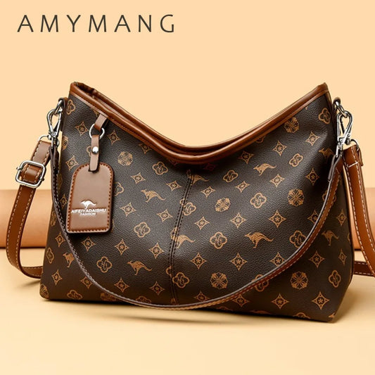Old Flower Top-handle Bags Female Luxury Handbags Designer Shoulder Hand Bags for Women Mother Ladies PU Leather Crossbody Bag. 3256 8086 4988 6848 AE