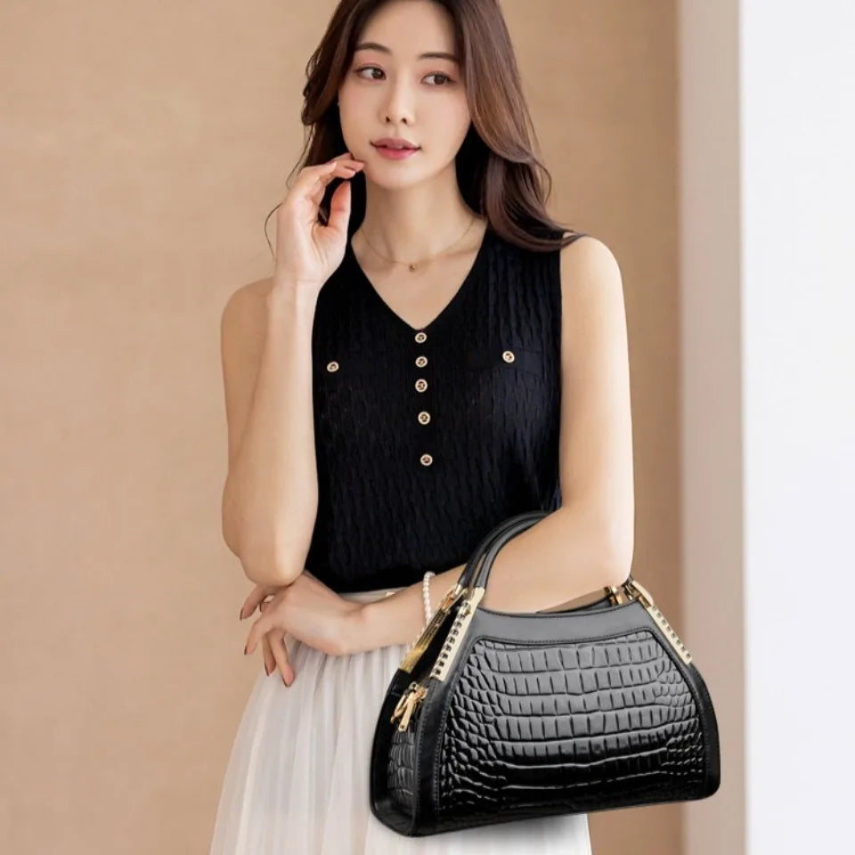 Alligator Patent Leather Shoulder Crossbody Hand Bags for Women Brand Luxury Handbags Women Bags Desir Hobos Two Layers Sac. 3256 8090 67520698 AE