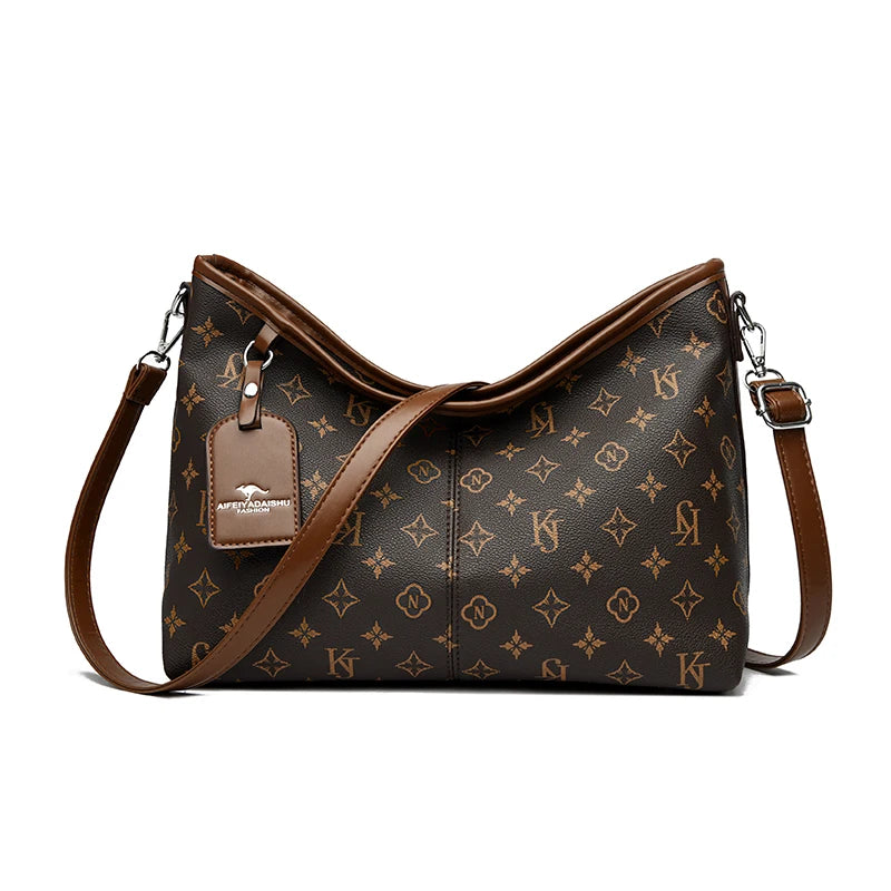 Old Flower Top-handle Bags Female Luxury Handbags Designer Shoulder Hand Bags for Women Mother Ladies PU Leather Crossbody Bag. 3256 8086 4988 6848 AE