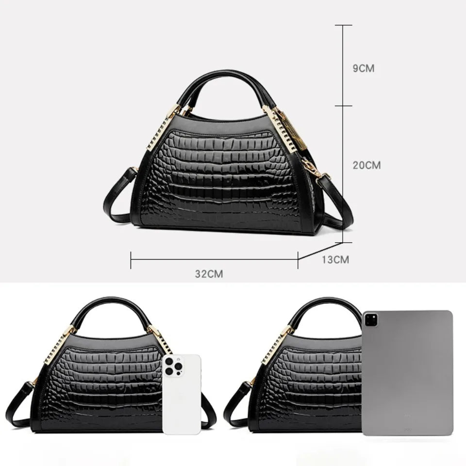 Alligator Patent Leather Shoulder Crossbody Hand Bags for Women Brand Luxury Handbags Women Bags Desir Hobos Two Layers Sac. 3256 8090 67520698 AE