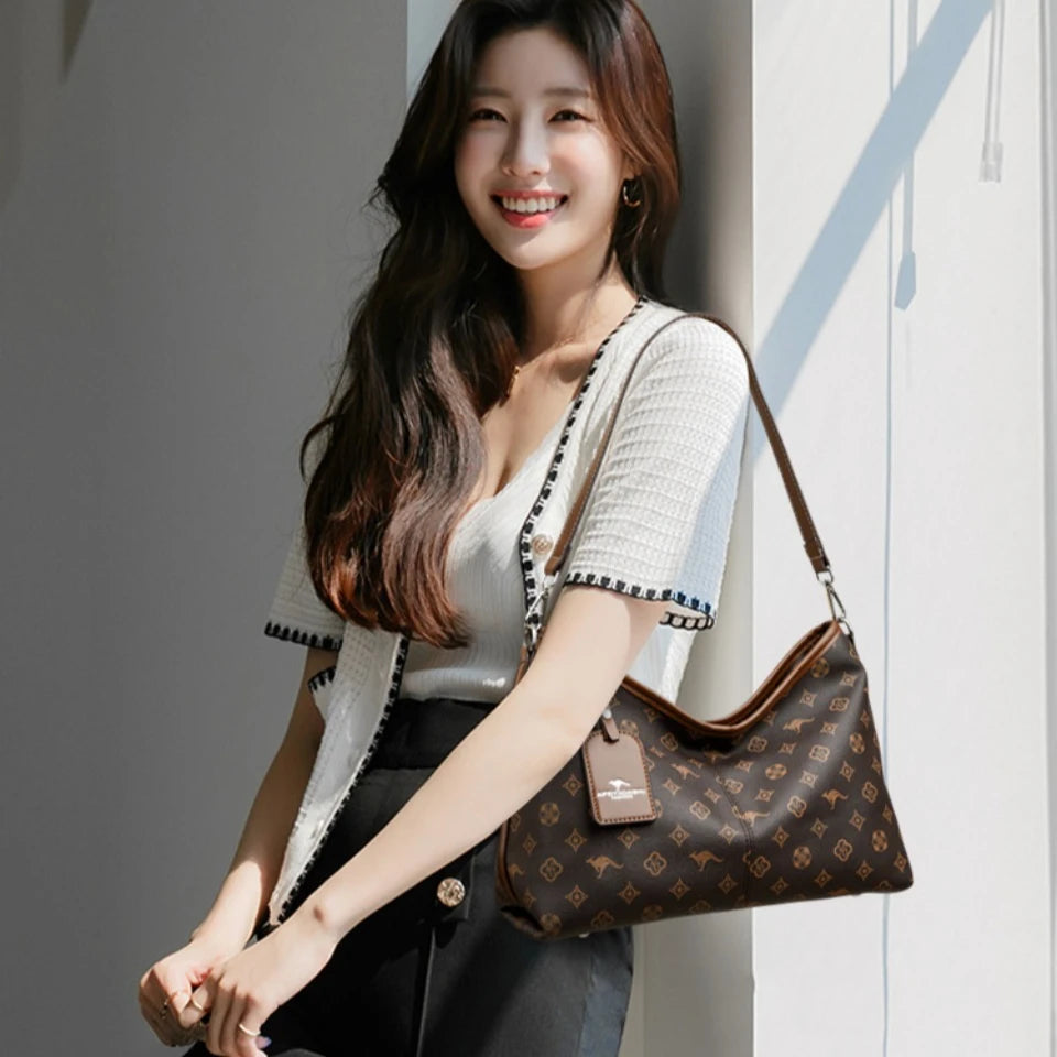 Old Flower Top-handle Bags Female Luxury Handbags Designer Shoulder Hand Bags for Women Mother Ladies PU Leather Crossbody Bag. 3256 8086 4988 6848 AE