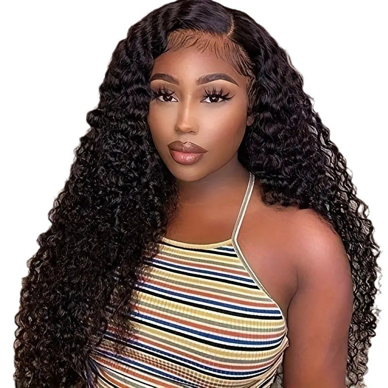 Former Lace Wig Lady Middle Part Long Wavy Hairstyle Fluffy Natural Full Head