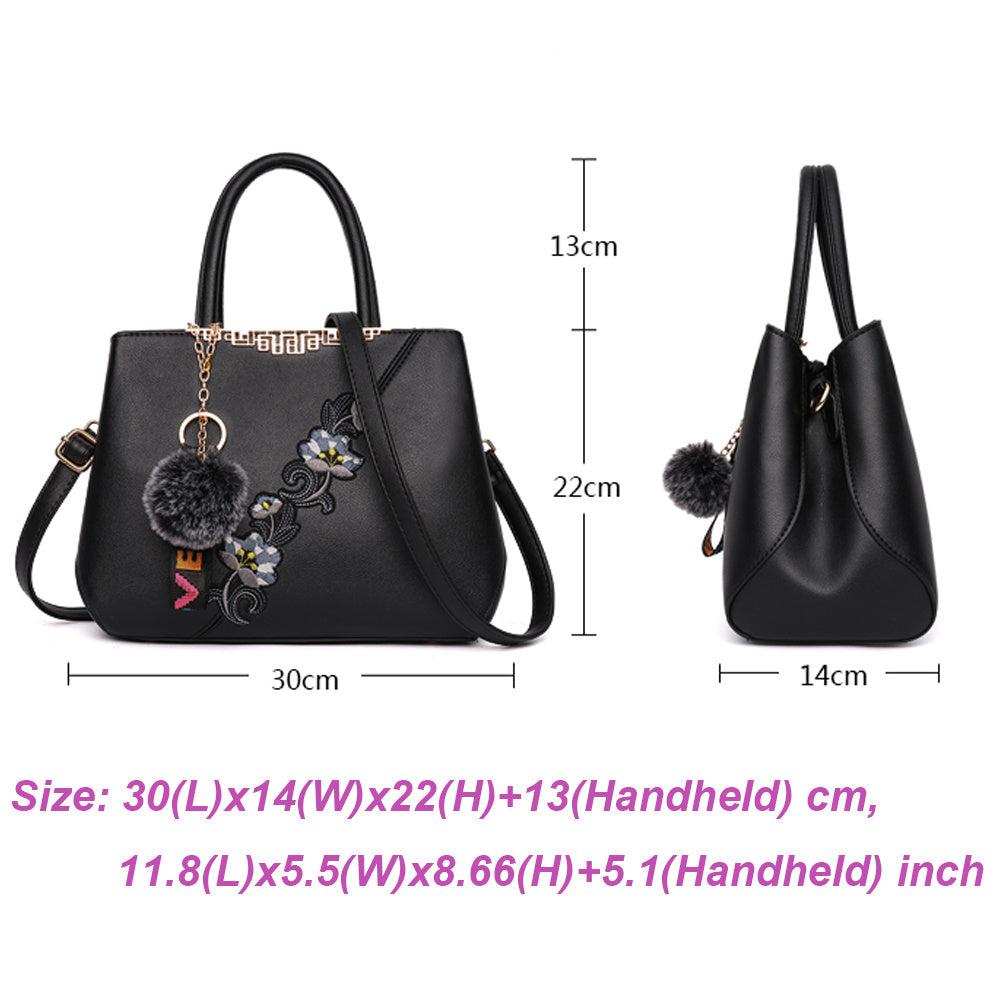 Handbags Fashionable Women's Handbags For Ladies Flower Pattern Crossbody Bags Splicing Color Shoulder Bags. CJNS232 627 301AZ blk, CJNS232 627 303BY purple/blk