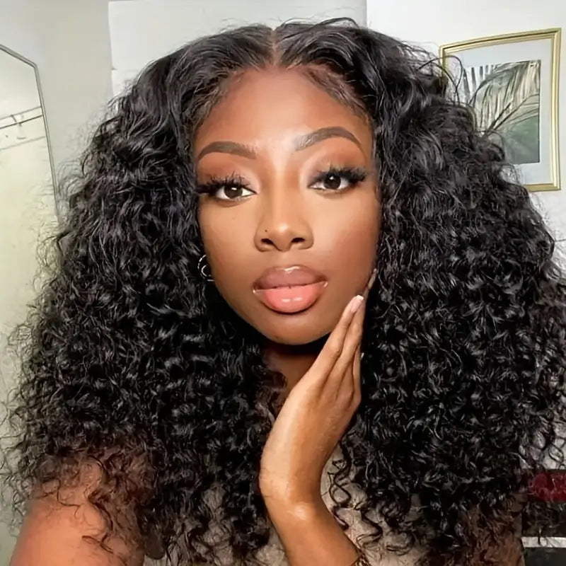 Former Lace Wig Lady Middle Part Long Wavy Hairstyle Fluffy Natural Full Head