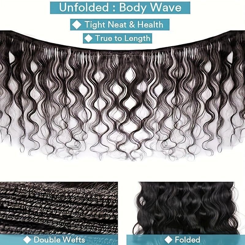 Body Wave Human Hair 3 Bundles With 2×6 Free Part Lace Closure Human Hair 100% Unprocessed Brazilian Virgin Hair Weave Bundles Human Hair With 2×6 Free Part Lace Closure Black Hair Natural Color. RM1176368 T